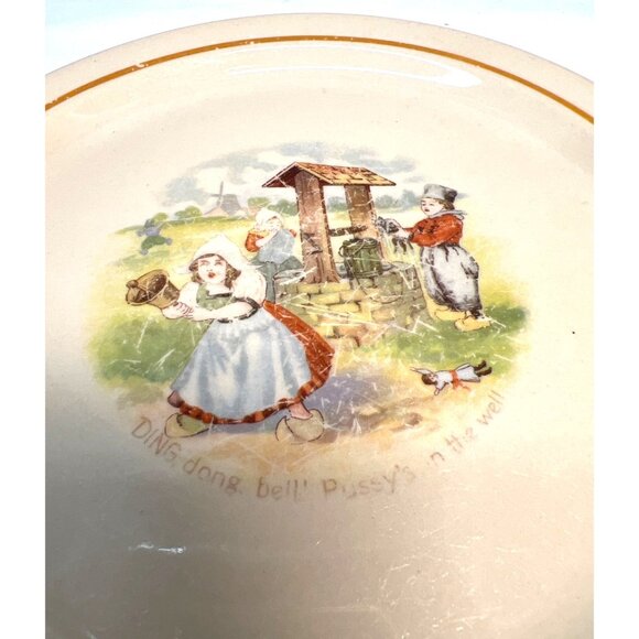 Vintage Warwick China Santone Childs Plate 1943 Ding Dong Bell Design - Picture 2 of 3